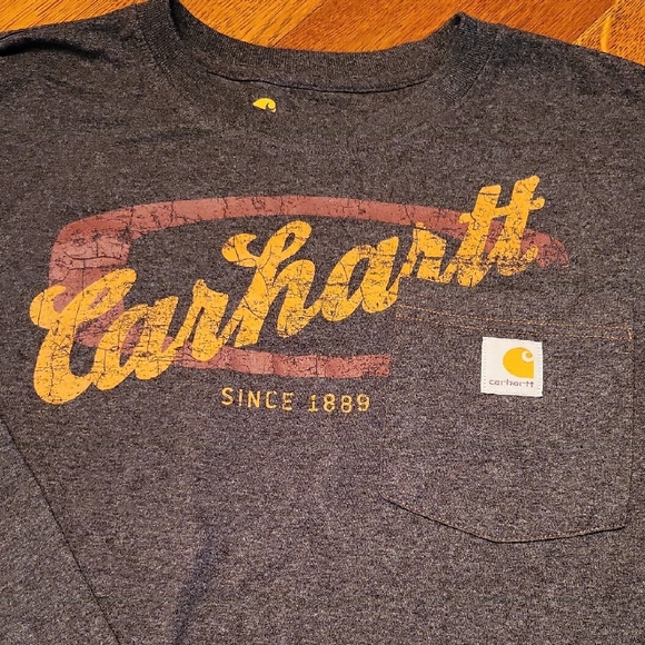 Carhartt Men's Charcoal Long Sleeve Tee Size Medium - Picture 9 of 9